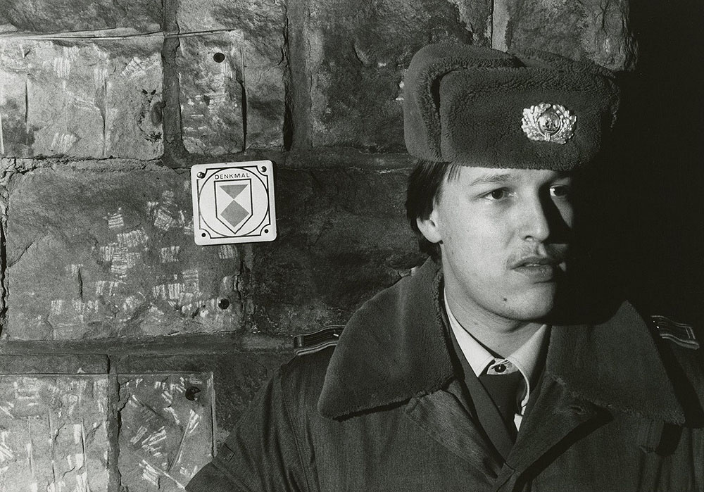 A Stasi guard poses for a photo in Dresden. Restricted to personal, non-commercial use only. For permission to publish, contact Special Collections & Archives, George Mason University Libraries, speccoll@gmu.edu.