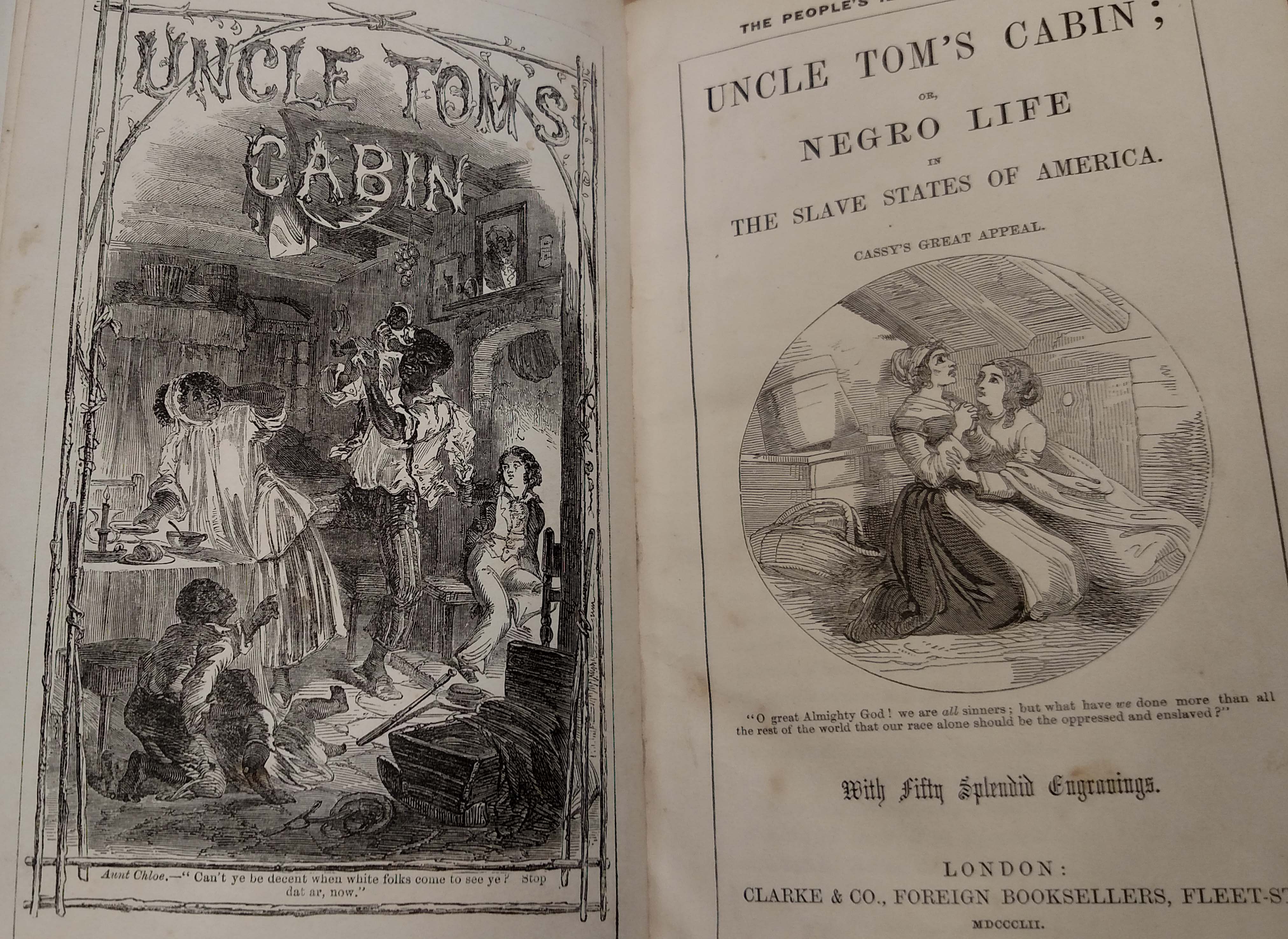 Frontispiece from the 1852 illustrated edition of Uncle Tom's Cabin